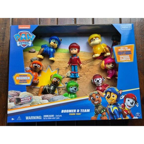 Spin Master Other - Paw Patrol Exclusive Boomer & Team 8 Figure Pack Rescue Wheels NEW